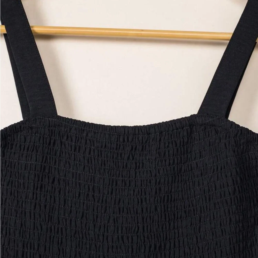 Boho Smocked Cami Top Wide Leg Pants Jumpsuit Green - Picture 10 of 11